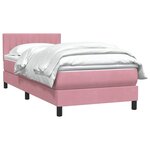 vidaXL Sommier à lattes de lit avec matelas rose 80x220 cm velours