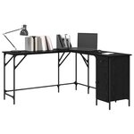 vidaXL Bureau Chêne noir 141 x 141 x 75 cm Bois d'ingénierie