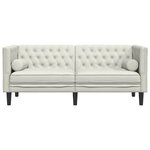 vidaXL Canapé Chesterfield avec traversins 2 places crème velours