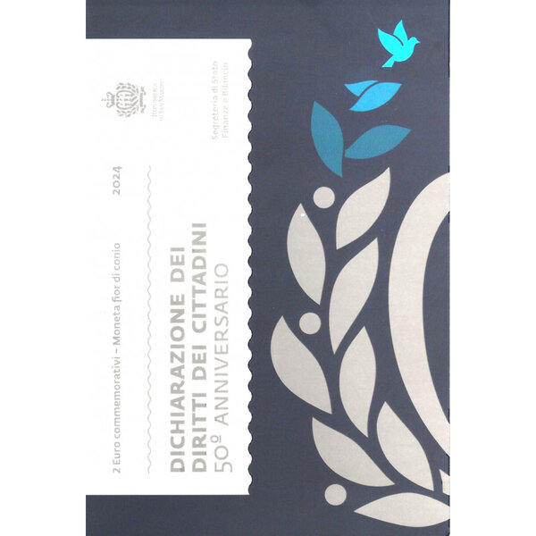 2 euros commémorative Saint Marin 2024 - Déclaration des droits des citoyens en coffret BU.