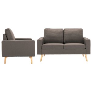 vidaXL Ensemble de canapés 2 Pièces Tissu Taupe