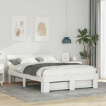 vidaXL Cadre de lit Blanc 160 x 200 cm Bois massif en pin
