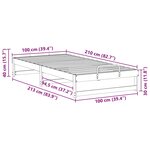 vidaXL Cadre de lit avec poignées de transport Marron