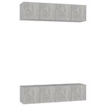 vidaXL Meubles TV 4 Pièces Gris béton 60x30x30 cm Bois d'ingénierie