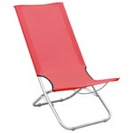 vidaXL Chaises de plage pliables 2 Pièces Rouge Tissu