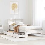 vidaXL Lit bibliothèque sans matelas blanc 75x190cm bois de pin massif
