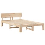vidaXL Cadre de lit avec tête de lit Naturel 140 x 190 cm Pin massif