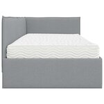 vidaXL Cadre de lit d'angle avec matelas 2 Pièces Gris clair Velours