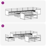 vidaXL Ensemble de canapés d'extérieur 9 Pièces