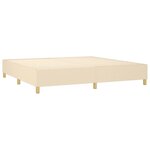 vidaXL Sommier à lattes de lit matelas et LED Crème 200x200 cm Tissu