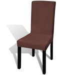 vidaXL Housse de chaise droite extensible 6 Pièces marron