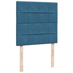 vidaXL Sommier à lattes de lit avec matelas bleu 80x200 cm velours