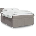 vidaXL Sommier à lattes de lit avec matelas Taupe 140x190 cm Tissu
