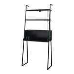 Bureau table poste de travail acier 184 x 80 x 40 cm noir 03_0009067