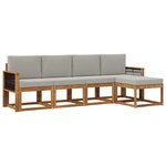 vidaXL Ensemble de canapés d'extérieur 5 pc Naturel et gris clair