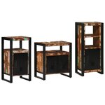vidaXL Ensemble de mobilier de salle de bain avec étagère avec stockage avec porte 3 Pièces