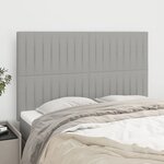 vidaXL Tête de lit Gris clair 144 x 5 x 118/128 cm Tissu