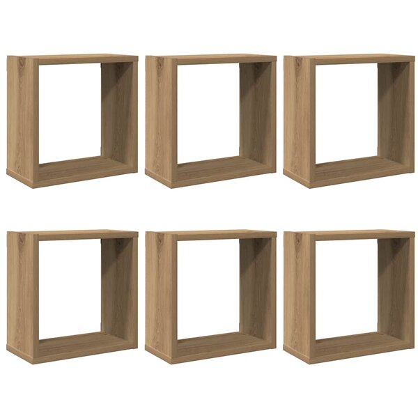 vidaXL Étagères cube murales 6 Pièces chêne artisanal bois d'ingénierie