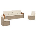 vidaXL Salon de jardin avec coussins 6 Pièces beige résine tressée