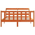 vidaXL Cadre de lit et tête de lit sans matelas cire marron 135x190 cm