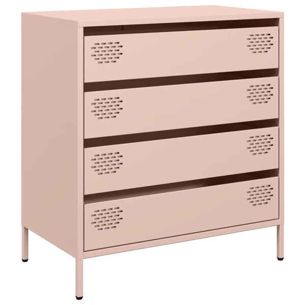 vidaXL Buffet rose 68x39x73 5 cm acier laminé à froid