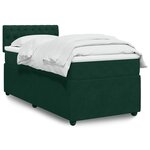 vidaXL Sommier à lattes de lit avec matelas Vert foncé 90x200 cm