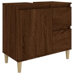 vidaXL Ensemble d'armoires de salle de bain 3 Pièces chêne marron