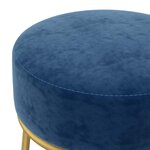 vidaXL Tabouret rond Bleu Velours