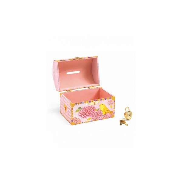 Tirelire en métal décorative thème oiseaux pour enfants