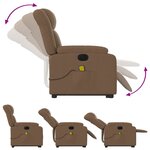 vidaXL Fauteuil inclinable de massage électrique Marron Tissu