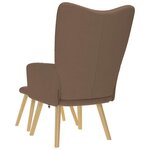 vidaXL Chaise de relaxation avec repose-pied Marron Tissu