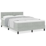 Lit coffre vidaXL avec matelas gris clair 140x200 cm en velours