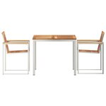 vidaXL EnsembledeRepasdeJardin 3 Pièces TeckMassif