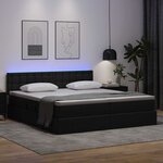 vidaXL Lit avec rangement et LED Noir 200 x 200 cm Cuir synthétique
