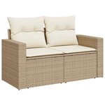 vidaXL Ensemble de canapé de jardin avec coussin 13 Pièces beige et crème