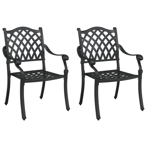 Chaises d'extérieur vidaXL Noir Aluminium 56 x 55 x 92 5 cm Solide
