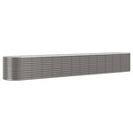 vidaXL Lit surélevé de jardin Acier enduit de poudre 512x80x68 cm gris