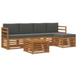 vidaXL Ensemble de canapés d'extérieur 6 Pièces Naturel et Anthracite