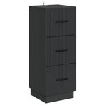 vidaXL Armoire à tiroirs 33 x 34 5 x 87 cm Bois d'ingénierie Noir