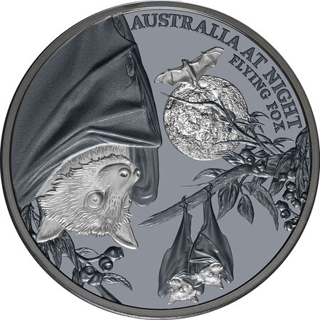 Pièce de monnaie en Argent 1 Dollar g 31.1 (1 oz) Millésime 2023 Australia at Night FLYING FOX