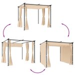 vidaXL Tonnelle avec rideaux 3x3 m Crème Acier
