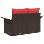 vidaXL Canapé de jardin avec coussin 141 x 62 x 69 cm polyrotin