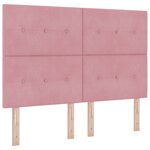 vidaXL Tête de lit LED avec bandes LED Rose 160 cm Velours