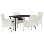 vidaXL Ensemble de salle à manger de jardin 5 pièces avec coussins Rattan blanc