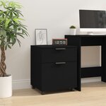 vidaXL Classeur mobile avec roues noir 45x38x54 cm bois d'ingénierie