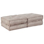 Canapé pouf modulable 2 places convertible en tissu beige clair