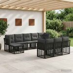 vidaXL Ensemble de canapés d'extérieur Noir et Gris foncé Polyester