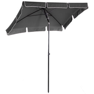 Parasol rectangulaire inclinable alu acier polyester haute densité diamètre 2 m gris