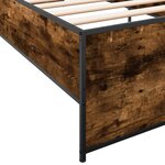 vidaXL Cadre de lit chêne fumé 90x200 cm bois d'ingénierie et métal