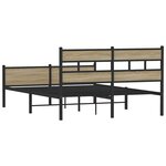 vidaXL Cadre de lit en métal sans matelas chêne sonoma 160x200 cm